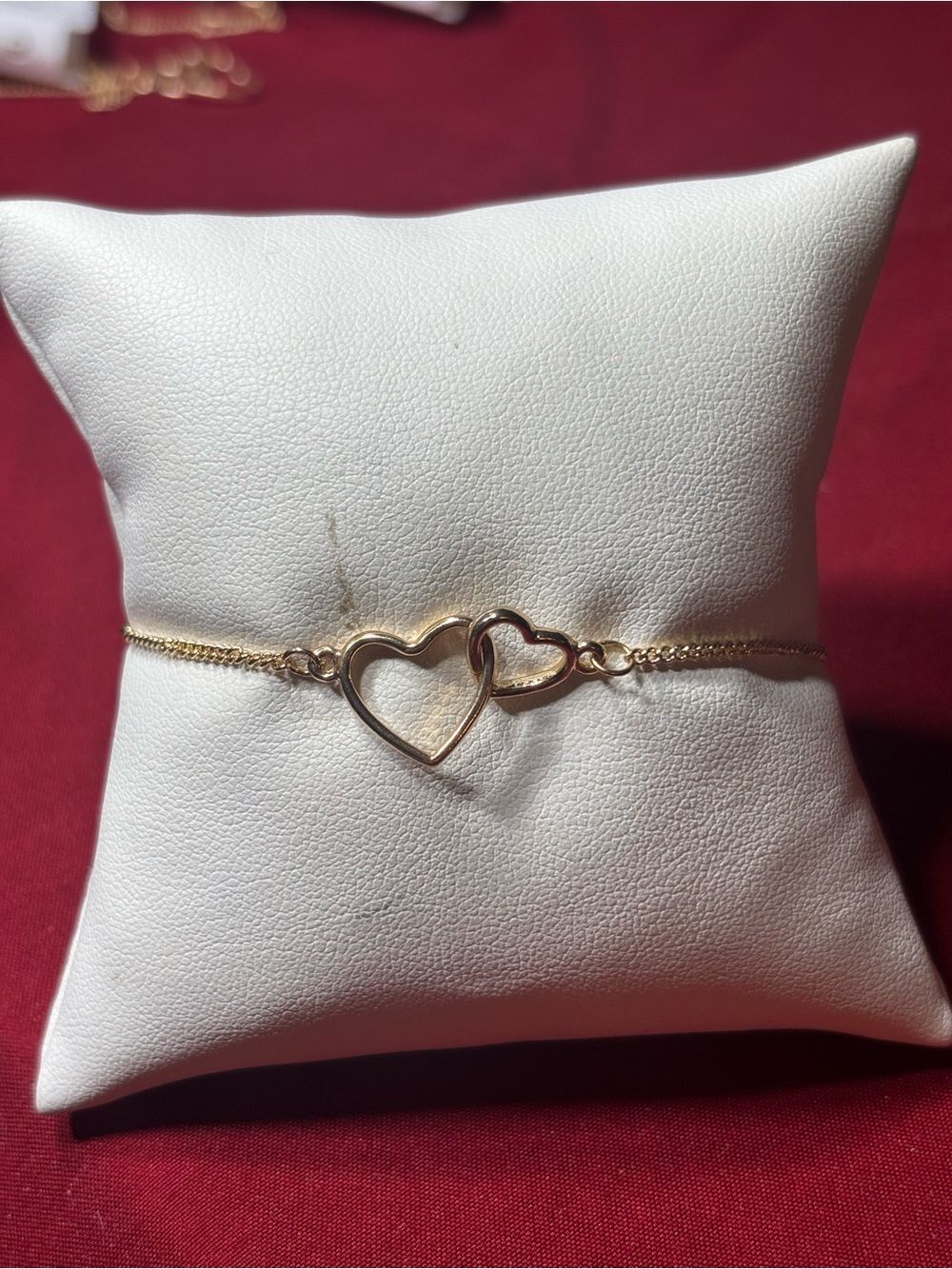 7” New Interlinked Heart Chain Bracelet - Gold